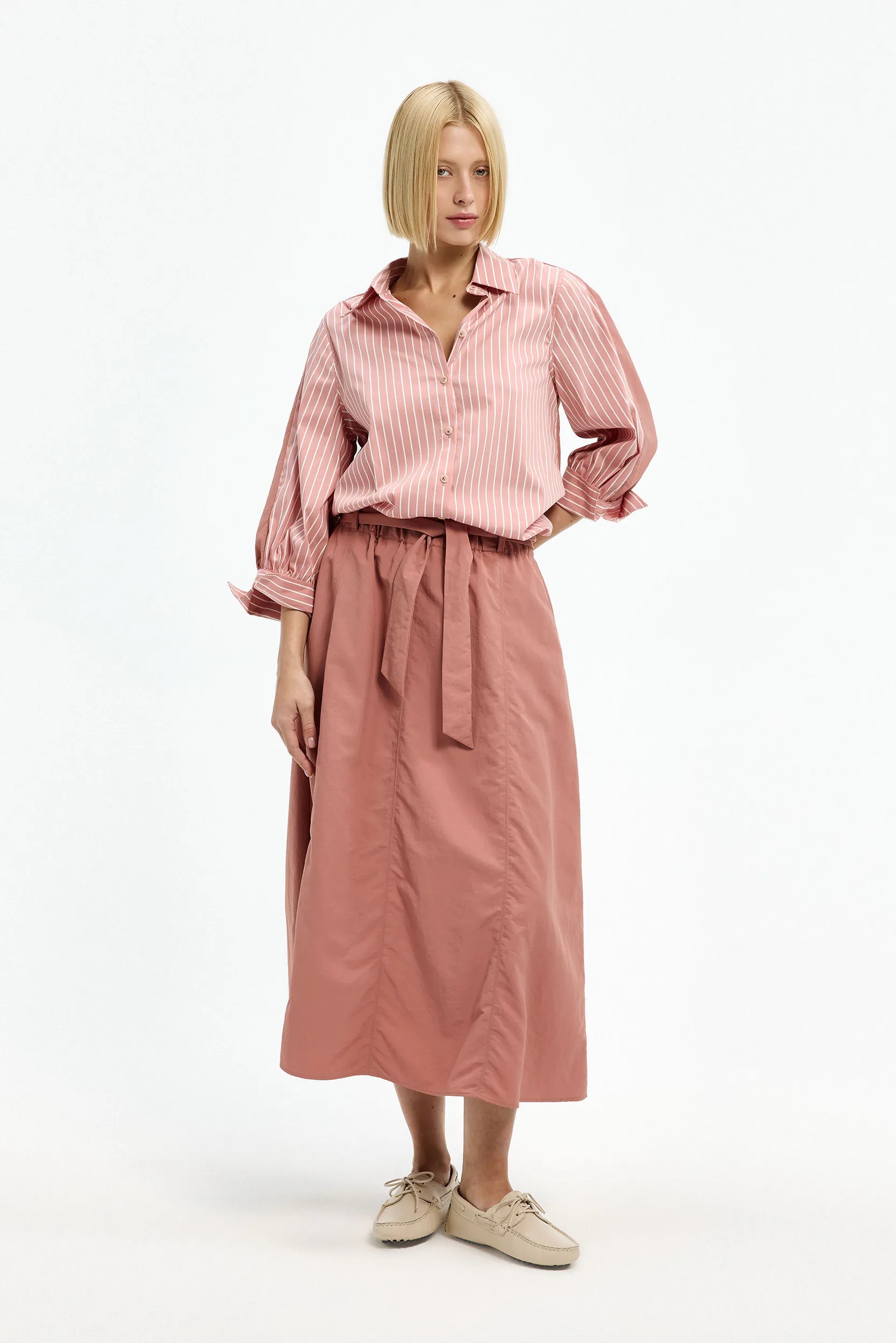 Xandres A-lijn rok in crushed taft rose rossi