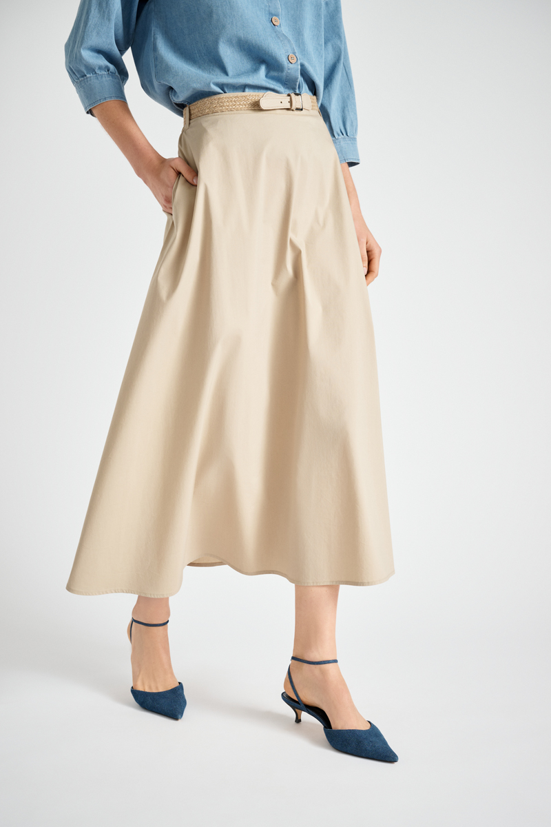 Marie Mero rok A-lijn beige sk04