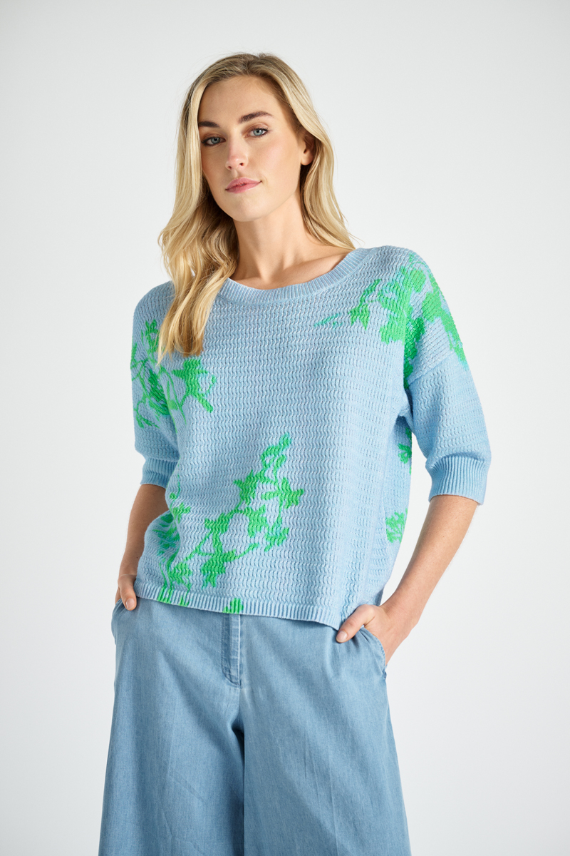 Marie Mero pull blauw/groen pu82