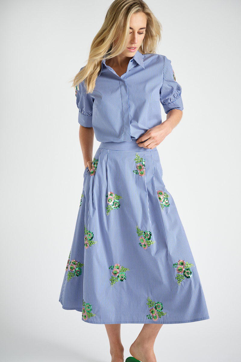 Marie Mero rok stripes & green details sk10