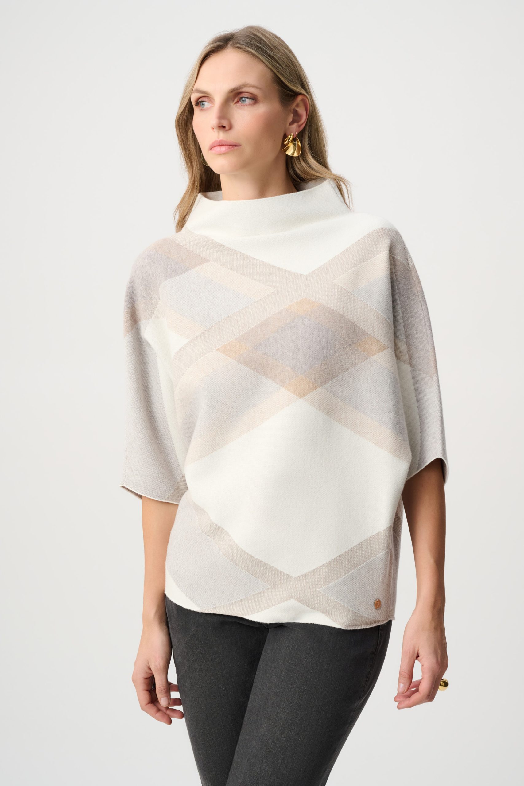 Joseph Ribkoff trui geruit beige 263947