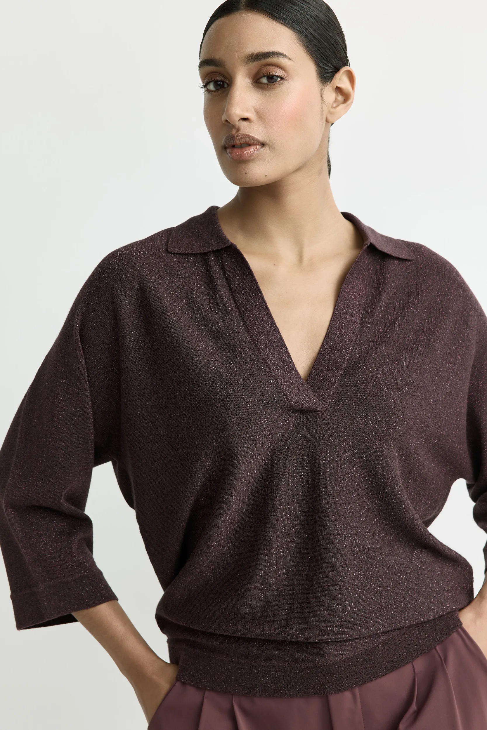 Xandres Giedo raspberry lurex