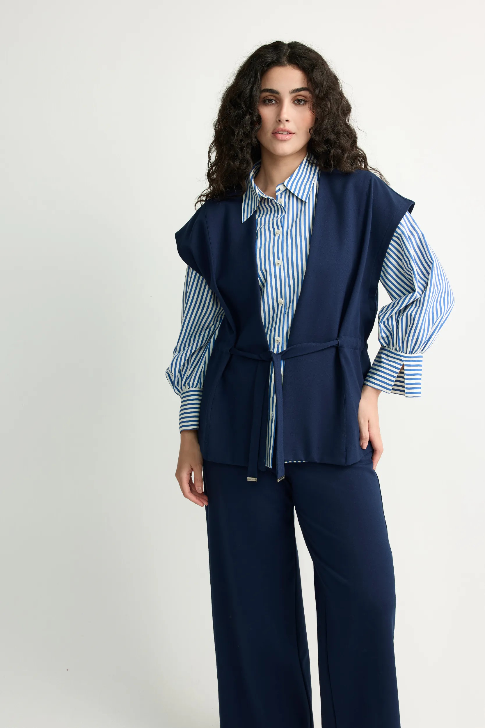 Xandres gilet met stropje navy