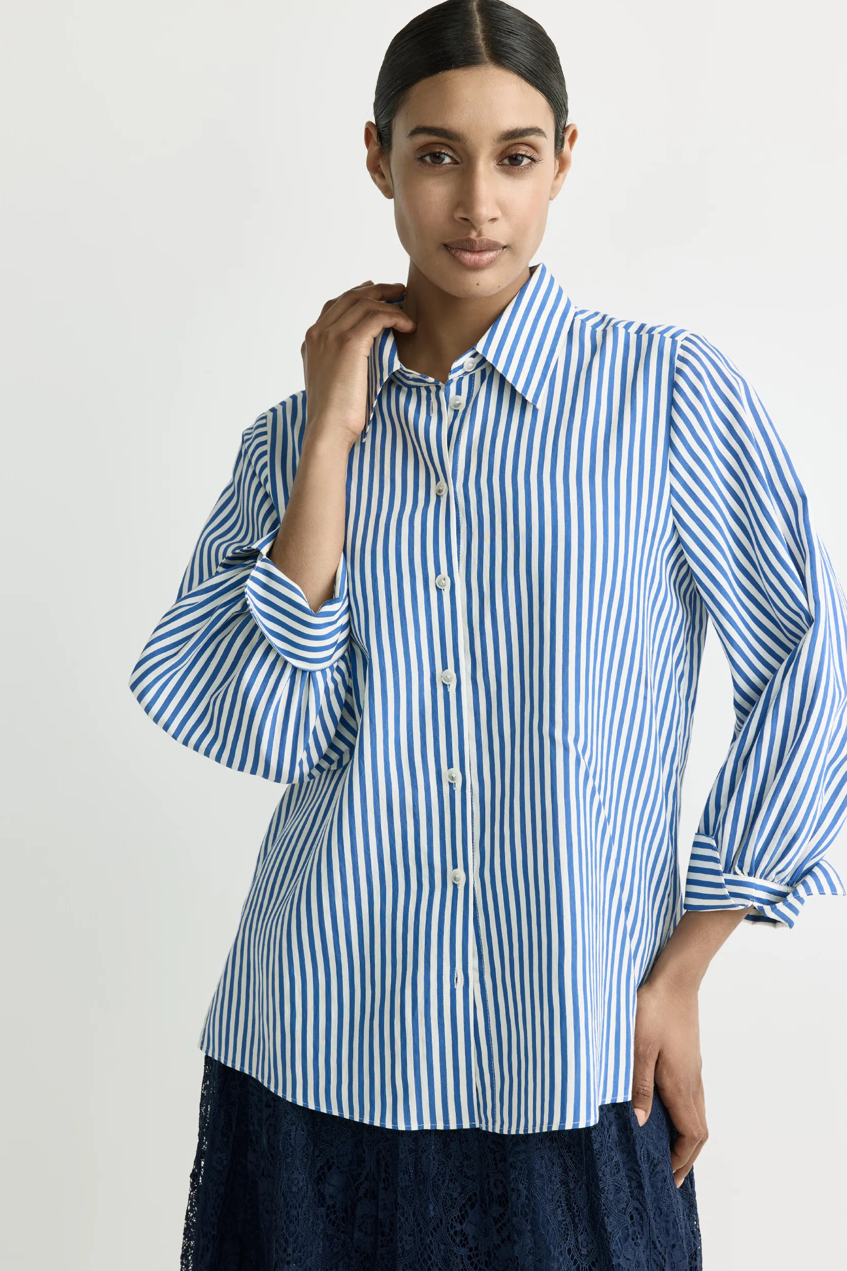 Xandres bloes stripes navy