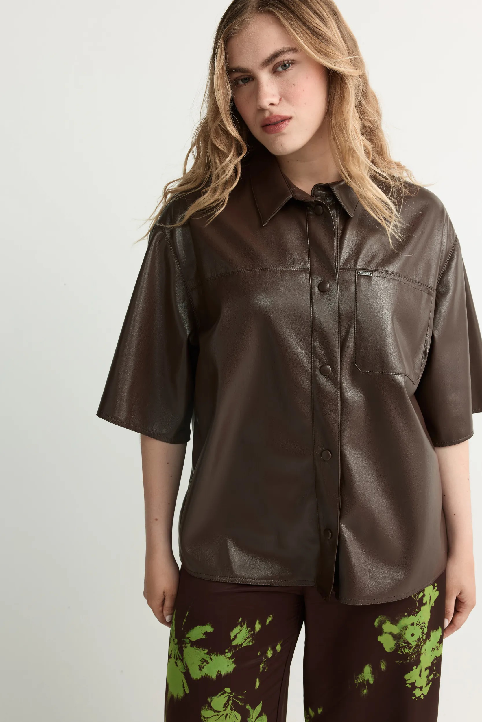 Xandres bloes faux-leather bruin