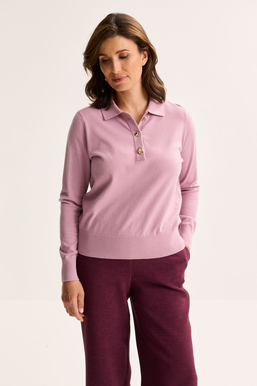 Mayerline preppy polo mauve