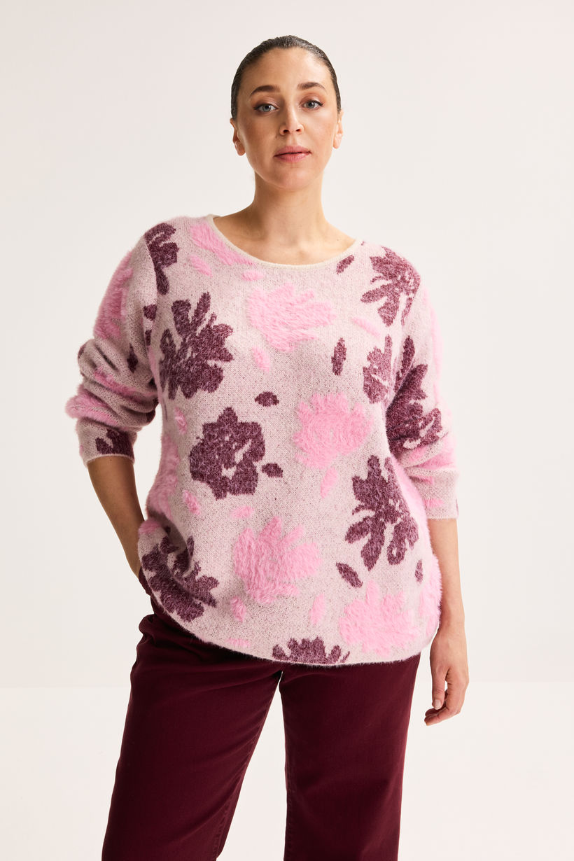 Mayerline trui jacquardprint rose