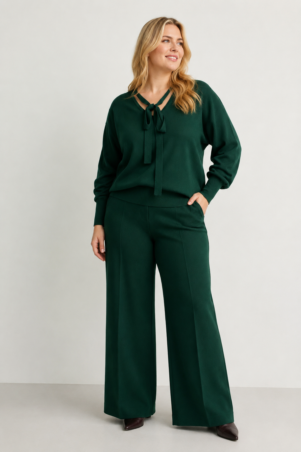 Xander merino pull with tie pinegreen zoubida