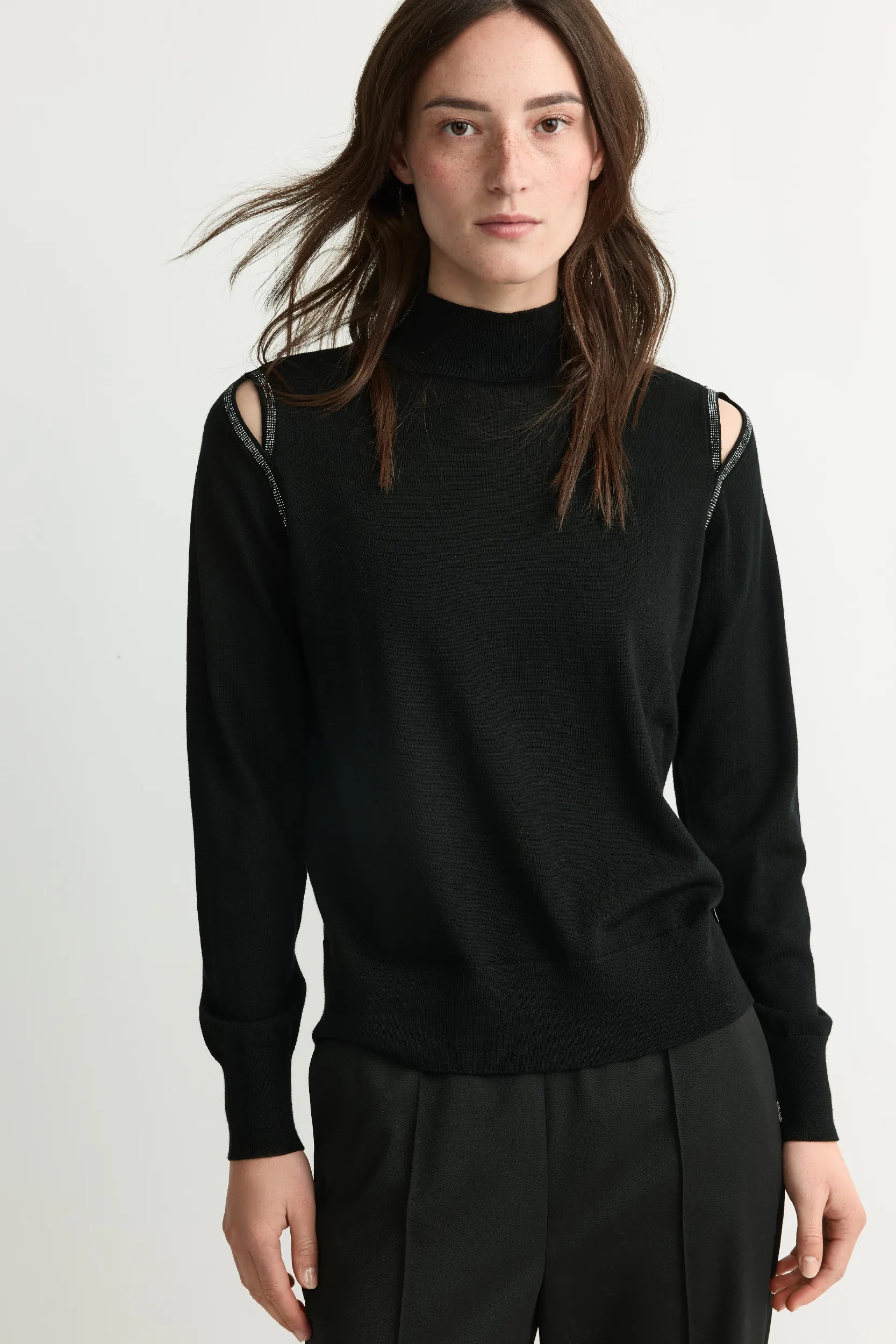 Xandres merino wool turtleneck zwart galega