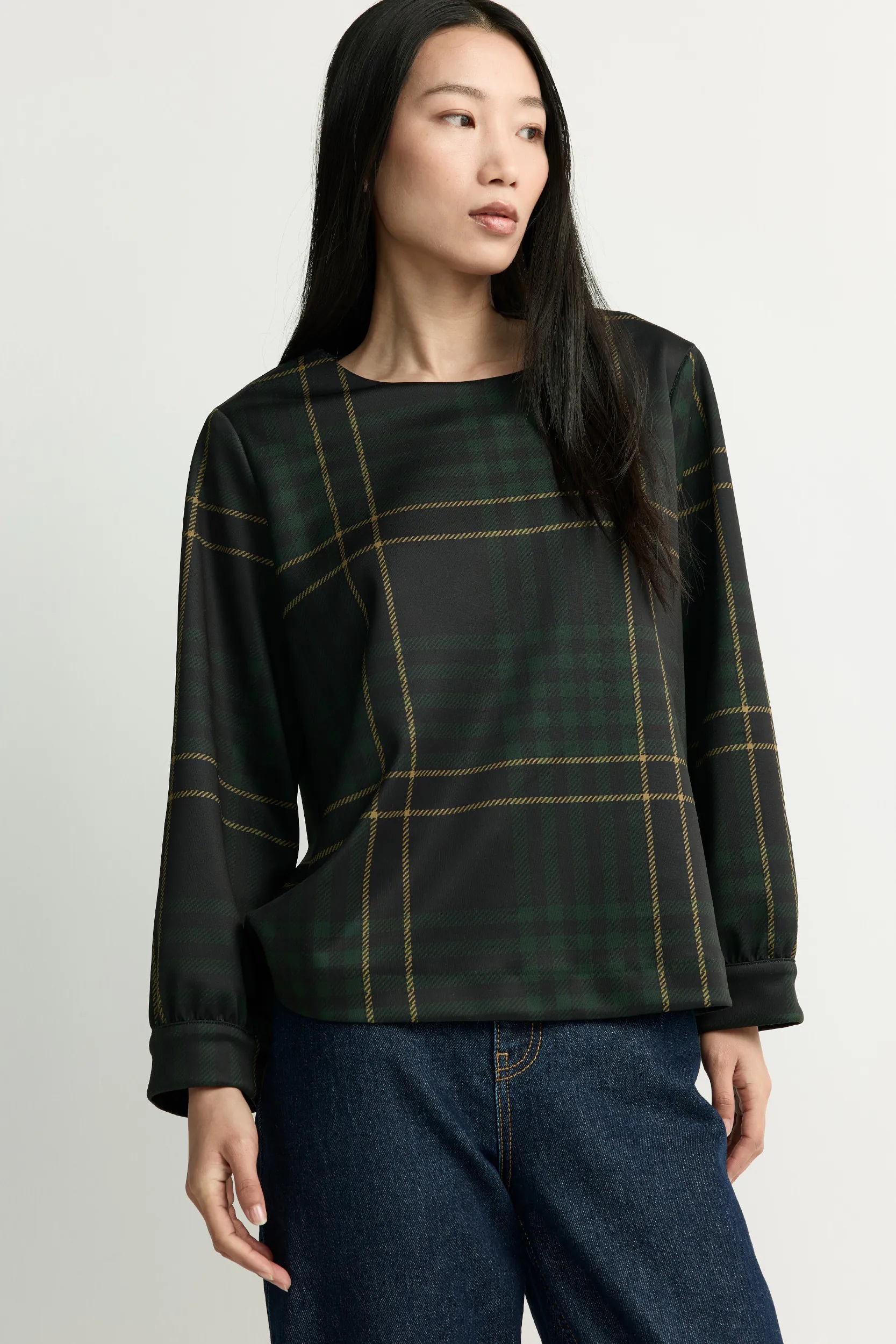 Xandres bloes ruitenprint