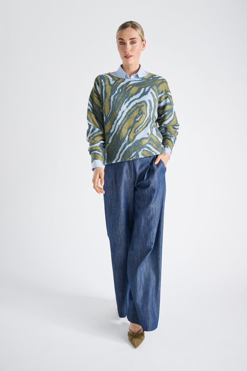 Marie mero Pull alpaca met grafische print